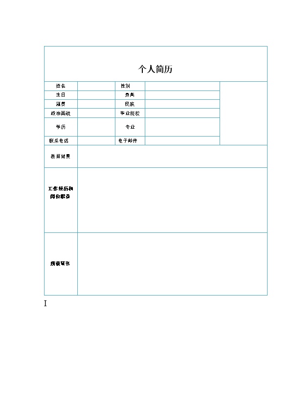 3140_简单模板  - 财会出纳简历模板